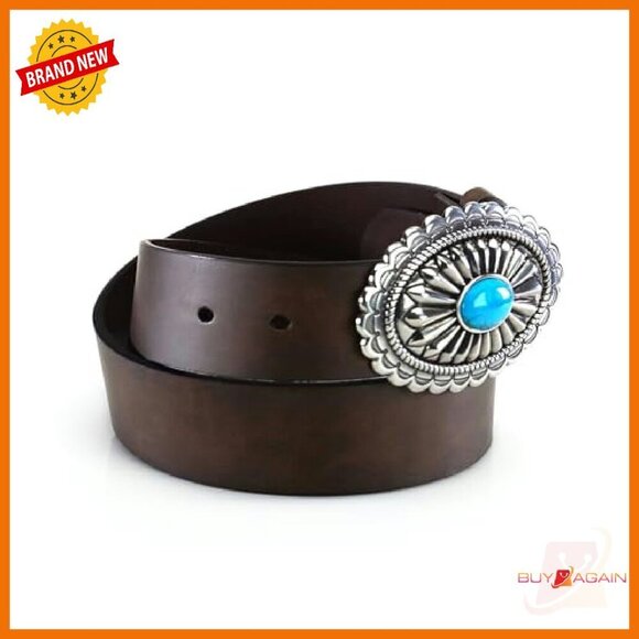 Genuine Leather Belt with Triple Snap Buckle - Women\'s Small to X-Large